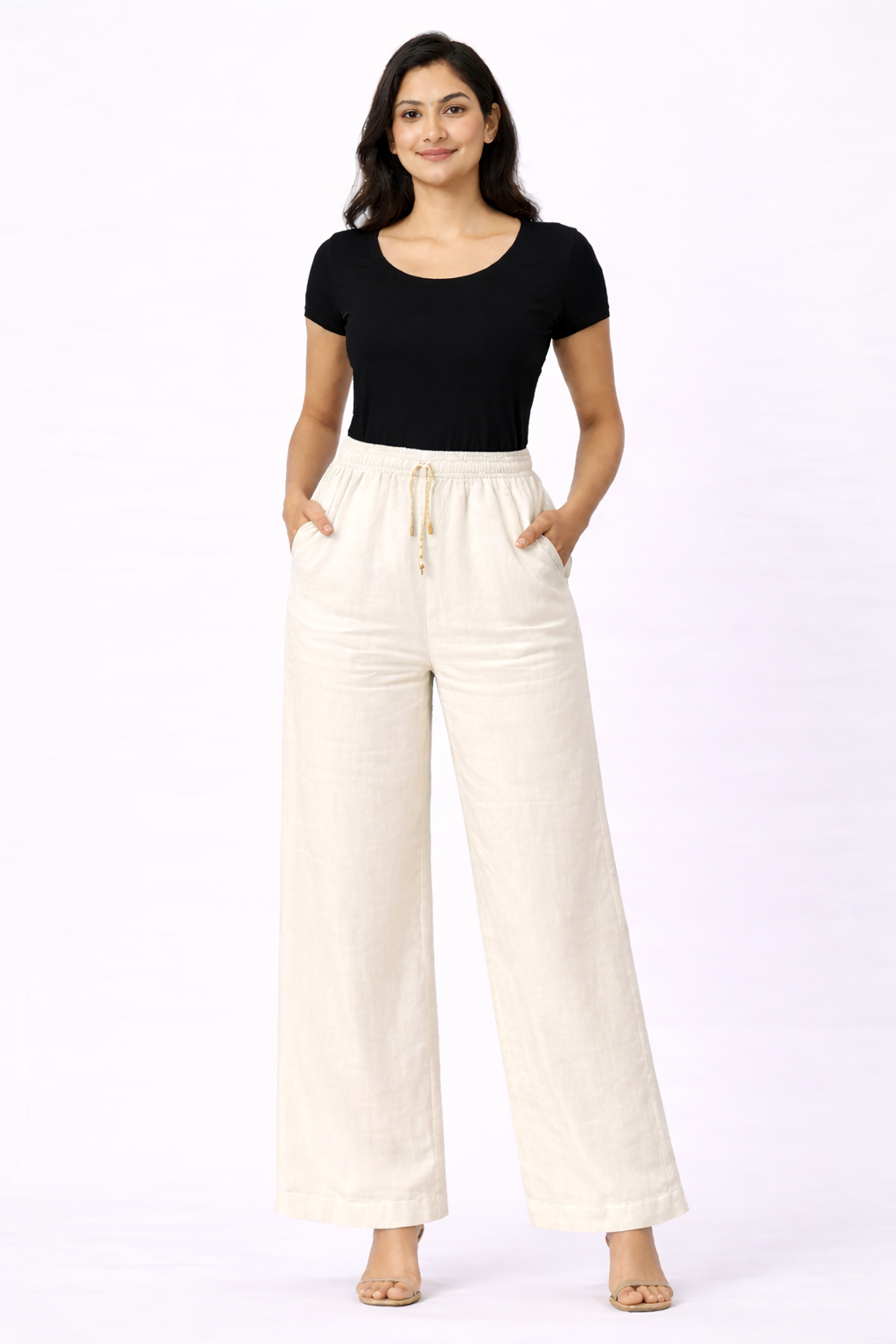 TIARA Linen Wide-Leg Pant