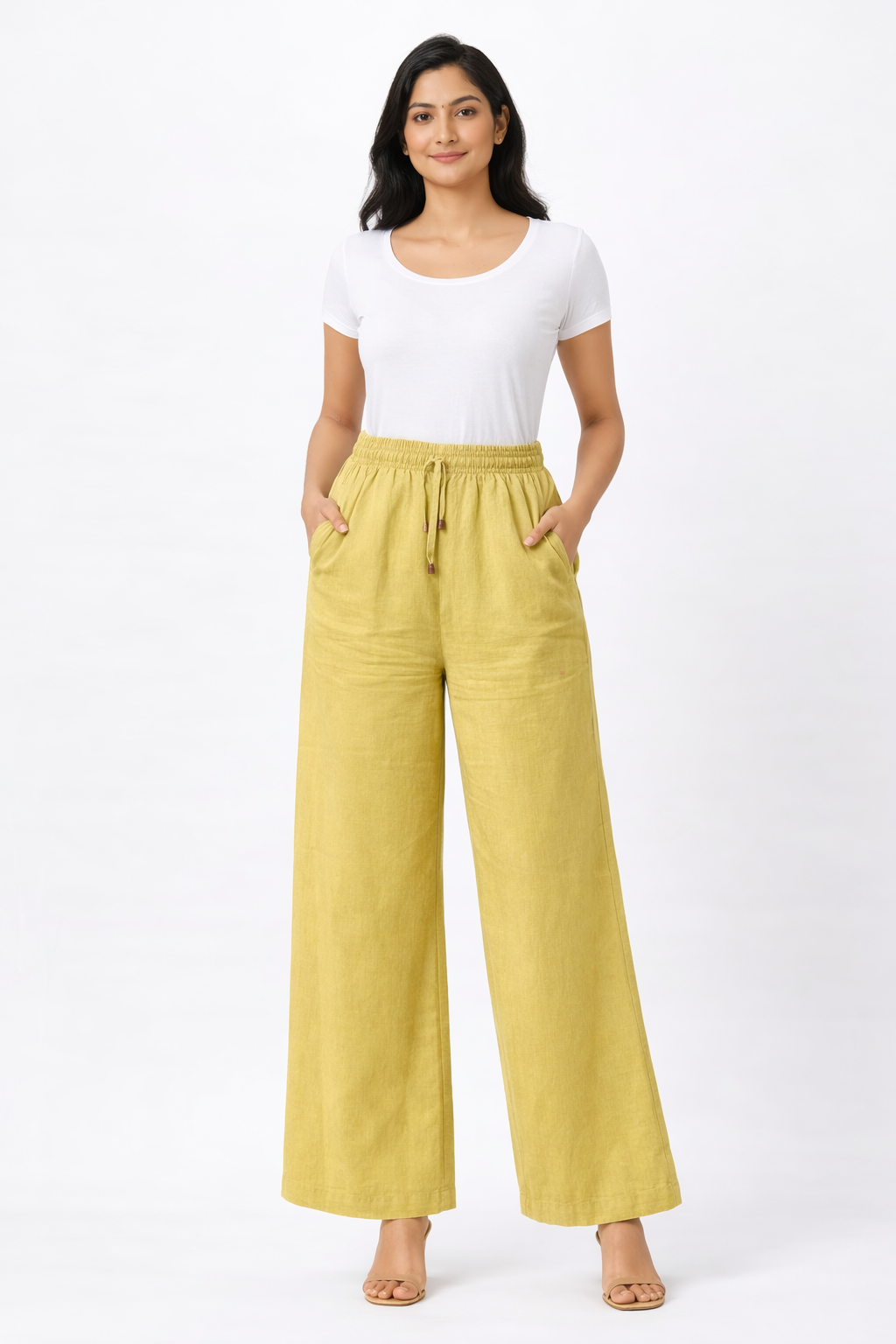TIARA Linen Wide-Leg Pant