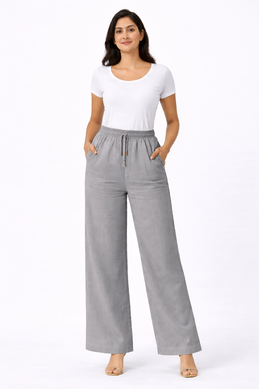 TIARA Linen Wide-Leg Pant