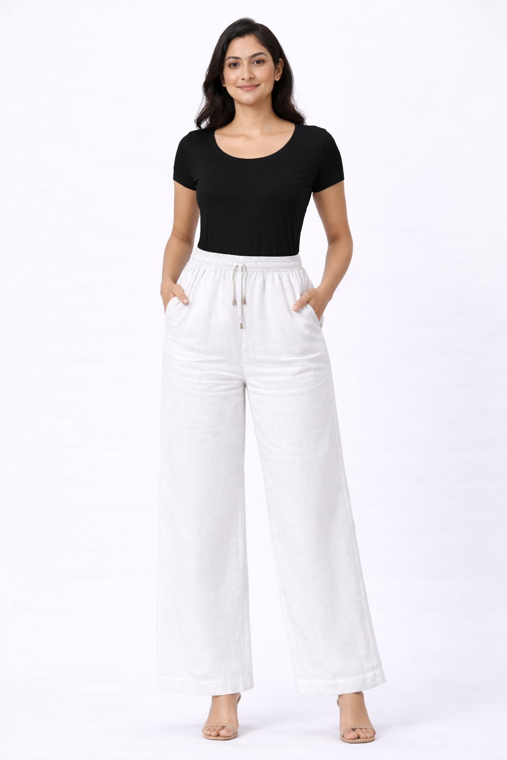 TIARA Linen Wide-Leg Pant