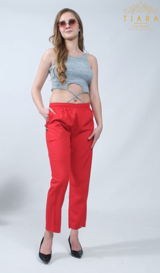 WOMEN COMFY PANTS RED